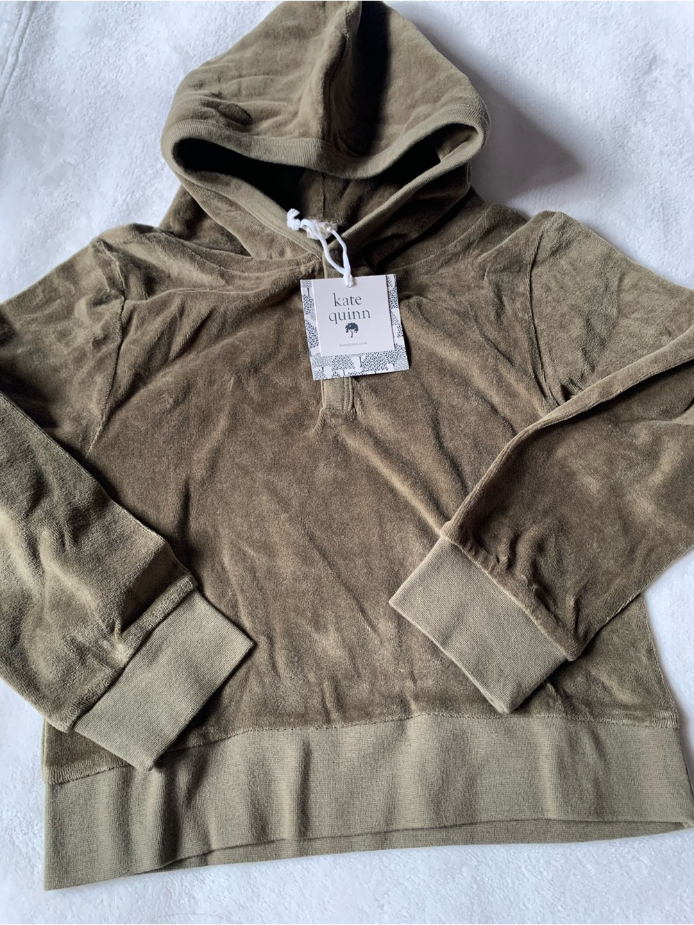 Kate quinn Olive Green Organic Cotton Hooded Pullover Size 6